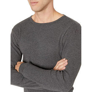 Ensemble de sous-vêtements thermiques pour homme, nouvelle conception, couleur gris uni, tissu en coton respirant, manches longues, taille plus, combinaison longue pour homme - Product Image 3