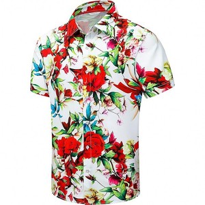 Camisa Hawaiana de manga corta con botones para hombre con estampado Palmshadow Summer Beach Casual camisas para hombre - Product Image 1