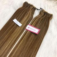 Haute Qualité 4 + 8 + 27 Balayage Couleur Micro Link Extensions En Gros Extensions De Cheveux Humains Raides