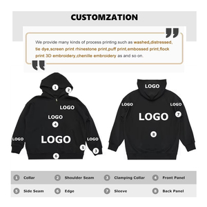 Sweat à capuche brodé d'automne pour hommes 100% coton chasse Streetwear - Product Image 5