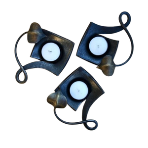 Bougie Lumière Dîner Photophore Conception Faite À La Main Durable Photophore pour Noël Décoratif En Métal Plaqué Or Porte-Lumière - Product Image 5