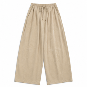 <b>Women</b>’s Wide Leg <b>Corduroy</b> Pants <b>High</b> <b>Waist</b> Loose Fit Drawstring <b>Trousers</b> Casual Streetwear Vintage Style Soft Cotton Blend Pants - Product Image 1