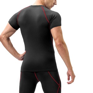 T-shirt de compression pour homme, style personnalisable, logo imprimé, tissu respirant, taille plus, protection pour le corps - Product Image 4