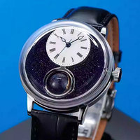Montres automatiques mécaniques en lapis-lazuli rotatives 3D avec affichage 24 heures, logo personnalisé, fabricants de montres-bracelets de luxe pour hommes, OEM