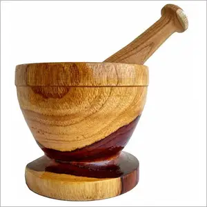 Amazon Multi function Manual Ginger Spices Pestle Press Grinder Bowl Wood Garlic Masher Hot Spices Hand Grinder With Best Rates