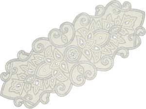 Christmas <b>Dining</b> <b>Table</b> Beaded <b>Runner</b> Placemat Handmade Cloth Decorative Wedding Mat With Leaves Design for Home Use - Product Image 2