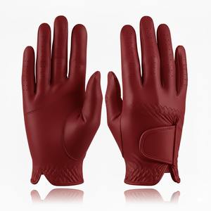 Golf <b>Gloves</b> for <b>Men</b> Soft Feel Breathable Lightweight Non-Slip Hands Use White and <b>Black</b> Cabretta <b>Leather</b> Hook and Loop Closure - Product Image 5
