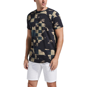 Men's Short Sleeve O-Neck T-<b>Shirt</b> With <b>Patchwork</b> Print Regular Fit Casual Style 100% Cotton Knitted Breathable Design - Product Image 4