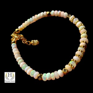 กำไลลูกปัดโอปอลไฟเอธิโอเปียนลูกปัดลูกปัดหินสีรุ้งธรรมชาติขัดเงาแบบหลวมทำด้วยมือ - Product Image 5