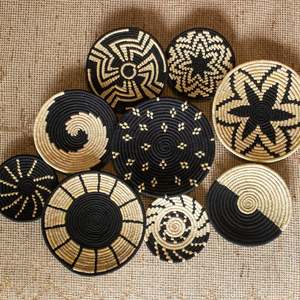 Handทอบโบฮีเมียนหวายแขวนผนังตะกร้าหวายธรรมชาติทอตะกร้าแบนแขวนห่วงสําหรับตกแต่งศิลปะ - Product Image 2