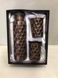 100% Pure & Handmade Hammered Printed <b>Copper</b> Water <b>Bottles</b> Manufacturer Leakproof Ayurveda Benefits Matte <b>Copper</b> <b>Bottle</b> - Product Image 6