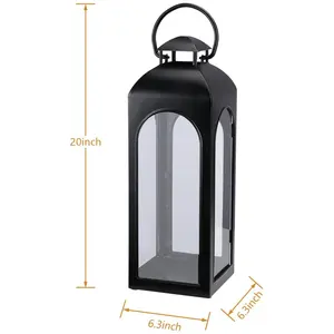 Lanterne suspendue en métal avec revêtement en poudre noire OEM pour événement utilisation décorative pour restaurant décoration intérieure autres bougeoirs - Product Image 4