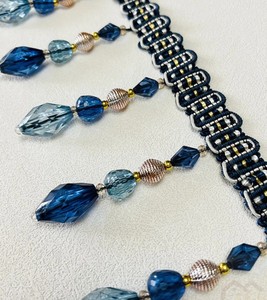 ริบบิ้นลูกปัดยาวสำหรับตกแต่งผ้าม่านและโคมไฟ สีฟ้า เขียว น้ำตาล - Product Image 3