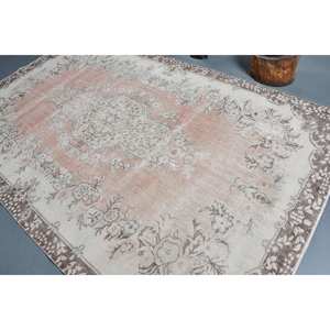 Classique blanc gris 6.3 X 10.1ft laine tapis turc Patchwork salon tapis pour chambre Latex support Rectangle couloir - Product Image 4