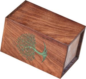 Caja de resina verde para urnas de árbol de la vida, adultos de madera para cenizas, cremación conmemorativa, caja de urna de resina epoxi, Lichtenberg - Product Image 4