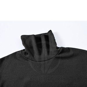 Warm Seasonal Basic Top Ribbed Fabric Long Sleeves and Elevated Neckline <b>Men</b> <b>Turtle</b> <b>Neck</b> Shirt - Product Image 3