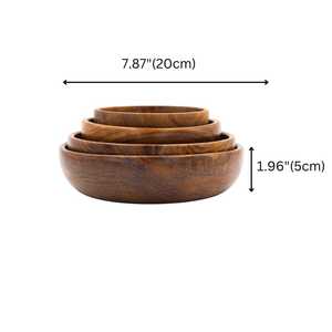 High Quality Handcrafted Natural Wood Serving <b>Bowl</b> <b>Set</b> Highly Customized Carved Salad walnut <b>Bowls</b> for Home for Indian Carton - Product Image 4