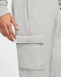 High Quality Casual Winter Tech Fleece Men's Blank Mid Waist Loose Multi Pockets Cargo Jogger Pants - Product Image 4