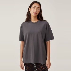 Gran Venta de alta calidad cuello redondo de gran tamaño cómodo 100% algodón ligero 220 Gsm camisetas de mujer - Product Image 1