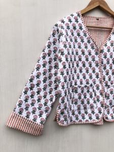 Vestes bohèmes en coton à fleurs, style automne-hiver, veste-manteau streetwear réversible, veste d'été, robe indienne faite à la main - Product Image 5