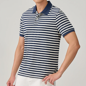 Meilleur produit - Prix abordable - Polo en tricot uni à carreaux anti-rides - Vente en gros - Design tendance - Manches courtes pour hommes - Product Image 1
