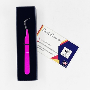 Pinzas Japonesas para Pestañas de 10 mm de Longitud, Hechas a Mano, de Color Rosa Intenso, con Punta Curva, Dentada/Lisa, Duraderas y de Precisión - Product Image 4