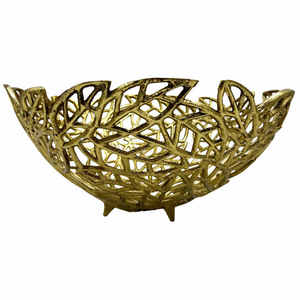 Tazón de frutas secas con diseño fundido de Metal de Color dorado, almacenamiento decorativo para nueces, tazón de almacenamiento de aperitivos, dulces y aperitivos, duradero - Product Image 4