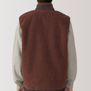 2025 chaqueta de lana Polar sin mangas personalizada para hombre, chaleco de lana para exteriores de invierno, diseño de bolsillo de pelusa, estilo informal, tela de concha de nailon - Product Image 3