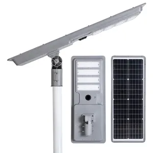 USA Stock 50W 80W 100W Led Solar Street Light 60mm Angle Adjustable Spigot Lithium Battery:12.8V/12AH Slipfitter Bracket