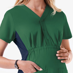 Nuevos Uniformes Médicos Personalizados con Logotipo, de Lona, Color Sólido, con Bolsillo, Cuello en V, de Secado Rápido, Transpirables, Unisex, para Detección de Agujas, para Clínica Dental - Product Image 2