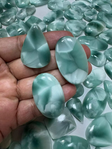 พลอย Hemimorphite Cabochon อัญมณี Hemimorphite ขัดมันอัญมณีทรงหลังเบี้ยแบบผสมสำหรับงานฝีมือและเครื่องประดับ - Product Image 2