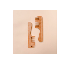 Venta al por mayor peine de madera cepillo y peine conjunto de madera suave y seguro cepillo de pelo de bebé peine para MANGO de tiro - Product Image 2