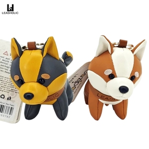 Leasholic กระเป๋าใส่พวงกุญแจหนัง PU สีน้ำตาลดำสำหรับสุนัข, กระเป๋าของขวัญน่ารักกระเป๋า3D พวงกุญแจสำหรับสัตว์เลี้ยง - Product Image 1