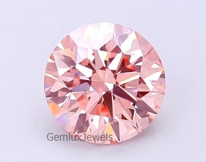 Diamante suelto de laboratorio de 6 quilates, corte redondo, color rosa intenso, claridad VS, certificado por IGI, hecho en laboratorio, para colgante. - Product Image 1