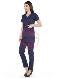 ชุดสครับผ้าฝ้ายโพลีขัดแขนครึ่งแขนสำหรับโรงพยาบาล - Product Image 6