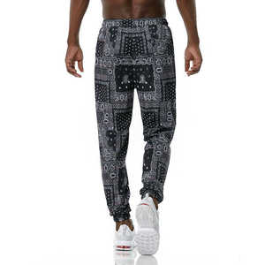 Pantalones de chándal de algodón 100% de peso pesado personalizados Street Black Puff Print pantalones de hombre Joggers Pantalones largos Pantalones de chándal - Product Image 2