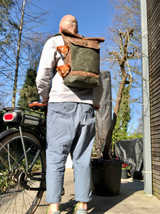 Sac à dos en toile et cuir, écologique, pour la randonnée en plein air, les voyages, l'école, le travail, unisexe, durable, multi-poches, spacieux, design vintage - Product Image 6