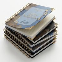 Échantillon Gratuit, Faible MOQ, Planificateur Mensuel Personnalisé, Journal du Ramadan, Carnet Format A5, Reliure Spirale, Protections Dorées, Couverture Rigide