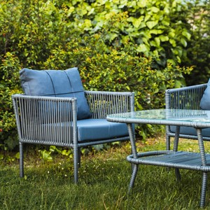 Juego de muebles de jardín para exteriores, sofá de ratán y silla, mesa, cuerda tejida para Villa, hoteles, cafeterías, restaurantes, venta al por mayor - Product Image 5