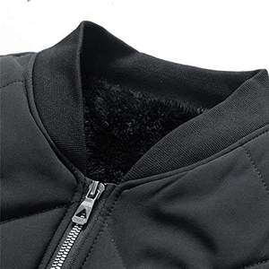 Blouson de bombardier uni décontracté à fermeture éclair pour hommes - Product Image 3