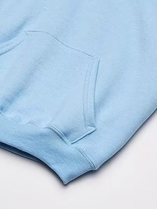 Sweat à capuche unisexe en coton mélangé, bleu clair, brodé au crochet, pour l'hiver, décontracté, avec poche - Product Image 2