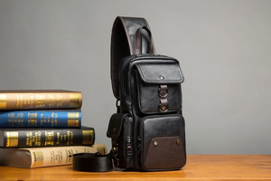 Bolso de Hombro Cruzado con Múltiples Bolsillos, Bandolera Simple de Piel Auténtica, Informal, Portátil de Negocios, Moda Vintage, para Hombre y Mujer - Product Image 5