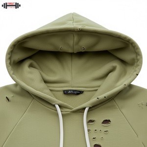 Sudadera con capucha de lana de algodón con forro liso desgastado para hombre de la mejor calidad, Top térmico de invierno hecho en Pakistán - Product Image 6