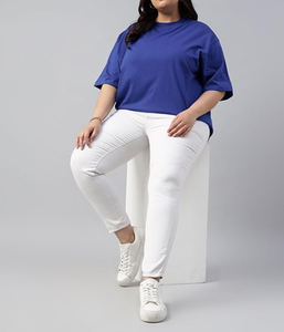 เสื้อยืดลำลองโอเวอร์ไซส์ของผู้หญิงเสื้อระบายอากาศได้ดีไซส์ใหญ่พิเศษเสื้อผ้าสตรีทแวร์ผ้าฝ้าย100% - Product Image 4