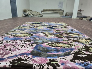 High Selling Tufted Cotton Carpet Blue Yellow Runner Door <b>Mat</b> Living Room Non-Slip PET Friendly Low Pile All Sizes 3x8 Area Rugs - Product Image 6