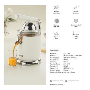 Màu xanh lá cây SƯ TỬ cổ điển citrus Máy ép trái cây với xử lý 400 ml 170 Wát - Product Image 4