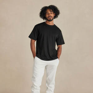 Camiseta de peso pesado con hombros caídos de alta calidad, ropa de calle personalizada de algodón pesado en blanco de lujo, camiseta de gran tamaño para hombres - Product Image 2