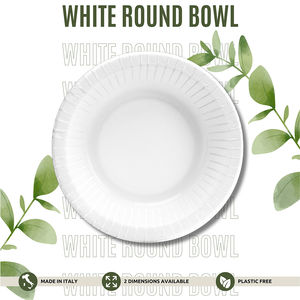 Bol en carton blanc rond jetable écologique personnalisable fabriqué en Italie taille différente prêt à expédier - Product Image 2