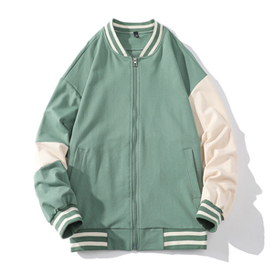 Manufacturer's New Winter Versity <b>Jacket</b> for Men Custom <b>Zipper</b> Coat Button Loose Simple Casual Style Versity <b>Jacket</b> - Product Image 2