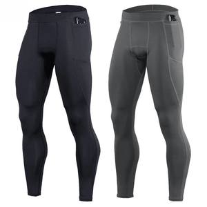 Vente en gros de pantalons de sport légers pour hommes, leggings de yoga et de course, leggings capri à taille élastique et coutures sur toute la longueur, leggings pour hommes - Product Image 2